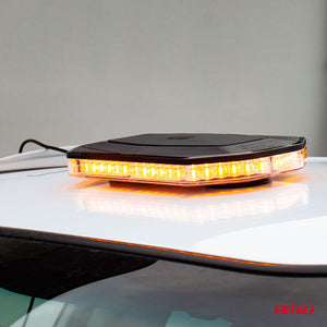 Rampa luminoasa girofar, culoare Orange, alimentare 12/24V, 48 LED-uri, protectie IP56, montaj cu magnet-0
