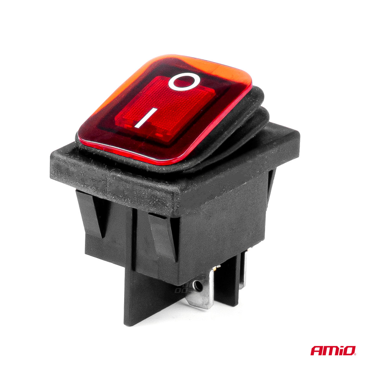 Intrerupator On/Off, 12/24V, dreptunghiular, waterproof, iluminat culoare Rosu, destinatie auto, utilitare, Off-Road, ATV, SSV, QUAD-1