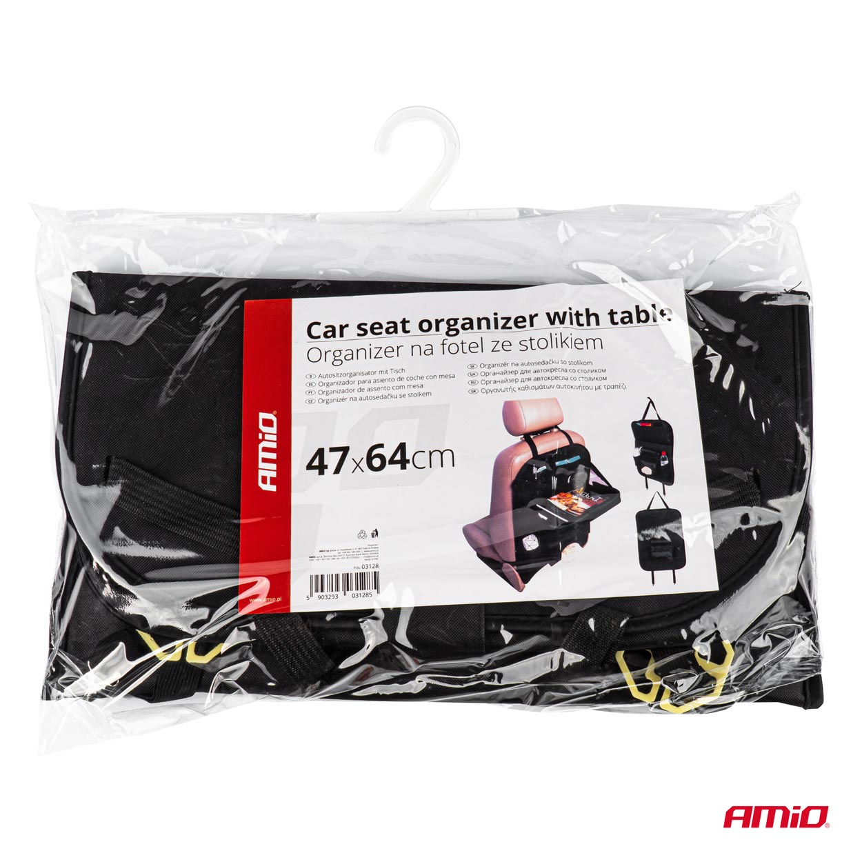 Organizator auto cu masa rabatabila, montaj pe spatarul scaunului-5