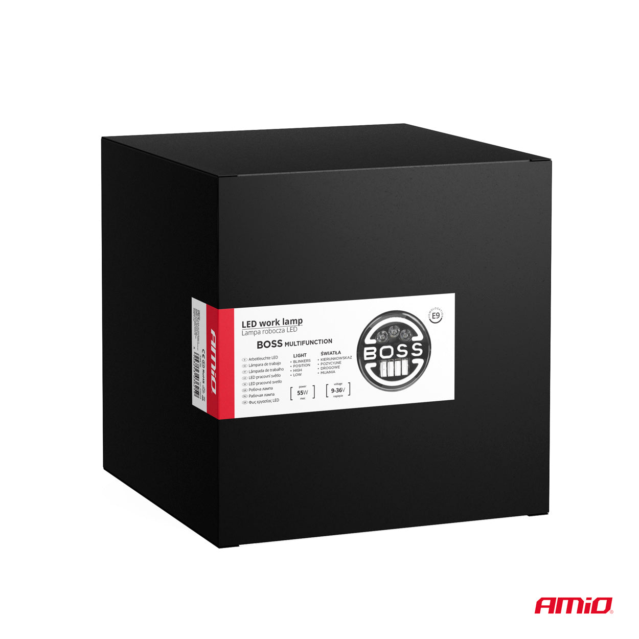 Lampa Suplimentara LED pentru Vehicule Off-Road, ATV, SSV, cu inscriptie "BOSS" si functii_ Faza Lunga, Faza Scurta, Semnalizare, Pozitie, tensiune alimentare 9 - 36V, diametru Ø170 mm-12