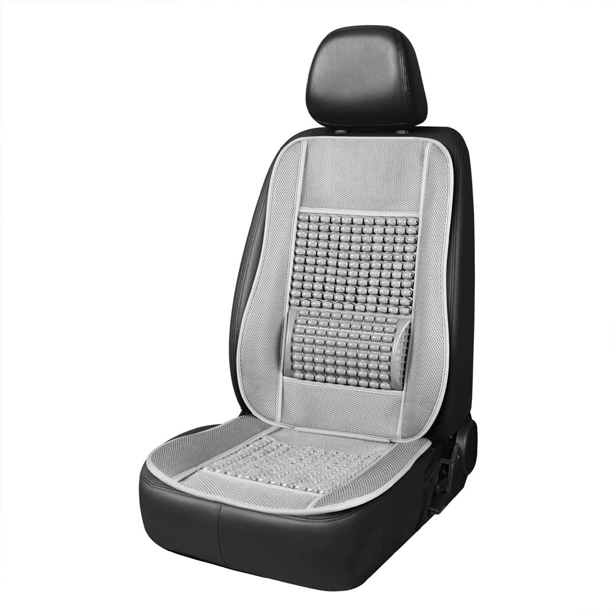 Husa scaun auto cu bile de masaj si suport lombar, dimensiuni 110 x 46 cm, culoare Gri-0