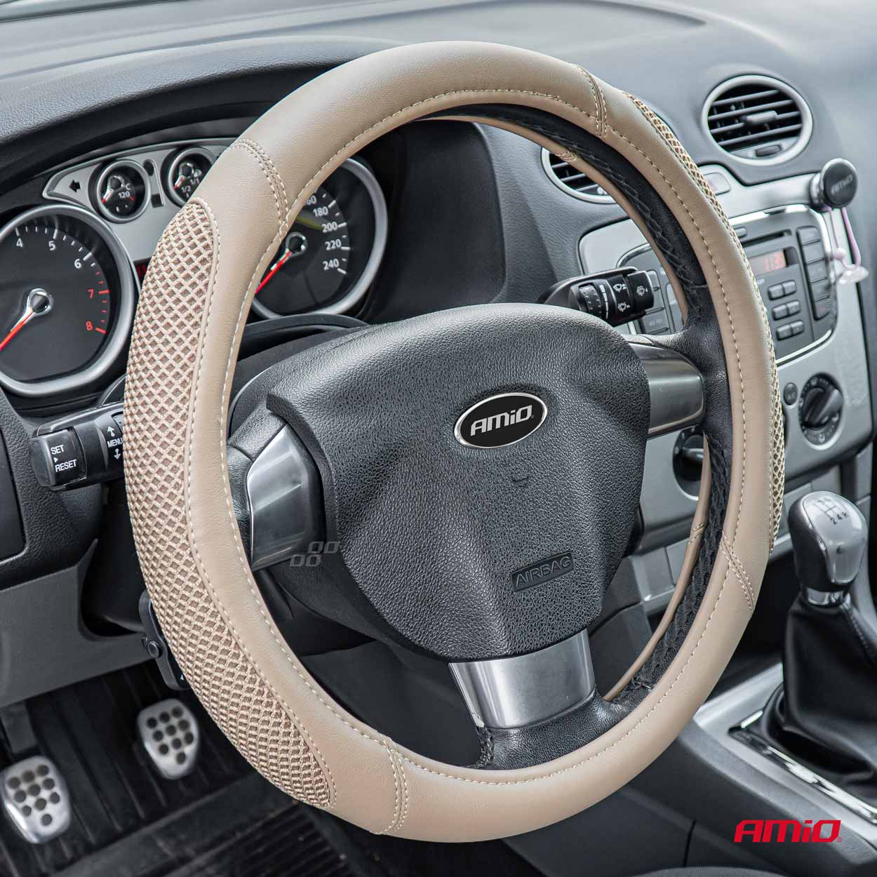 Husa volan auto, model SWC-61, marime M, dimaetru volan 37-39 cm-0