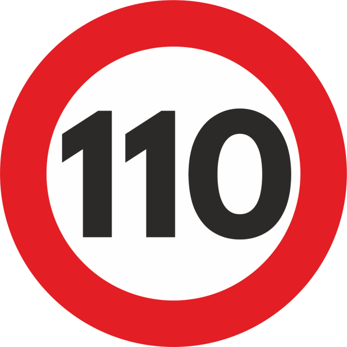 Autocolant Sticker "Limita Viteza" Reflectorizant - 110km/h-0