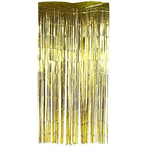 Perdea Franjurata, Flippy, Model Decor Petrecere, pentru Fundal de Poze, Amenajare Colorata a Petrecerii, Dimensiune 100x200 cm, Gold-0