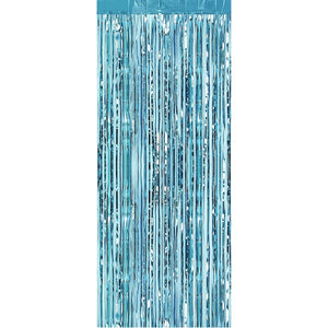 Perdea Franjurata, Flippy, Model Decor Petrecere, pentru Fundal de Poze, Amenajare Colorata a Petrecerii, Dimensiune 100x200 cm, Albastru Deschis-0