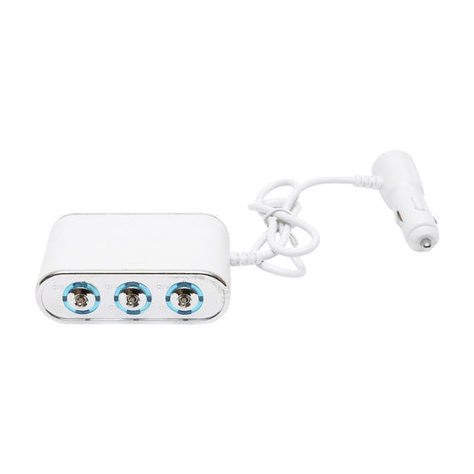 Adaptor bricheta auto tripla 12/24V, iluminata LED, cu intrerupator individual si 1 port USB, 5V, 2.1A-1