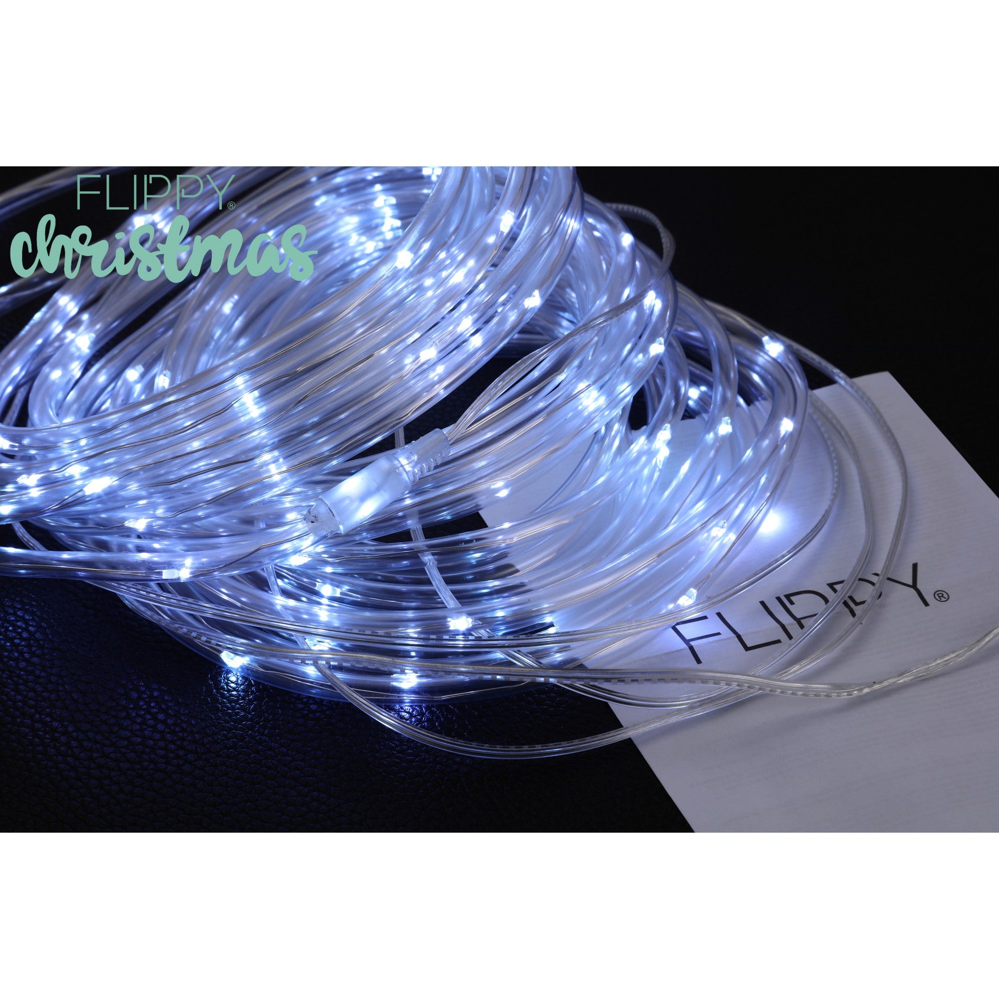 Instalatie luminoasa de Craciun tip furtun luminos, 100 LED-uri, 12 metri lungime, 8 programe, 2 metri prelungitor, sarma din cupru, incarcare solara, alb rece, Flippy-4