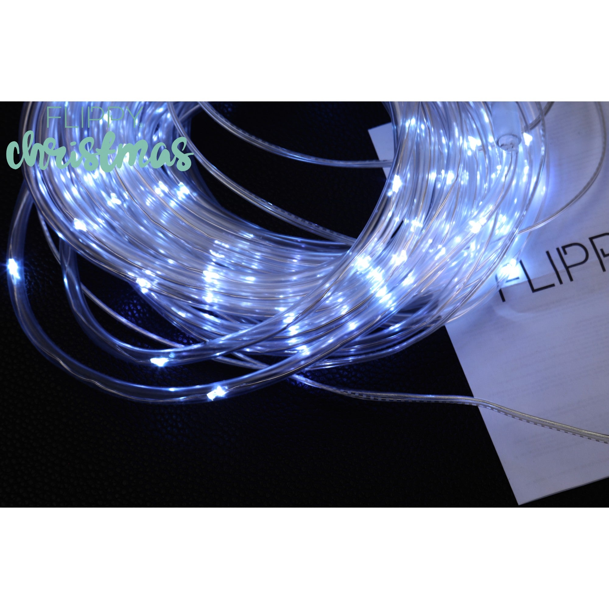 Instalatie luminoasa de Craciun tip furtun luminos, 100 LED-uri, 12 metri lungime, 8 programe, 2 metri prelungitor, sarma din cupru, incarcare solara, alb rece, Flippy-6