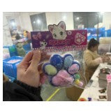 Jucarie Antistres Squishy, Flippy, cu Revenire Lenta, Model Cat Paw, 12.5x10.5 cm, 220g, Ambalaj Transparent, Model 7, Albastru-Multicolor-0