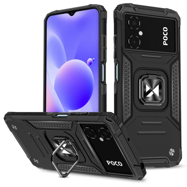 Carcasă Wozinsky Ring Armor compatibilă cu Xiaomi Poco M4 5G / Redmi 10 5G / Redmi Note 11E - negru