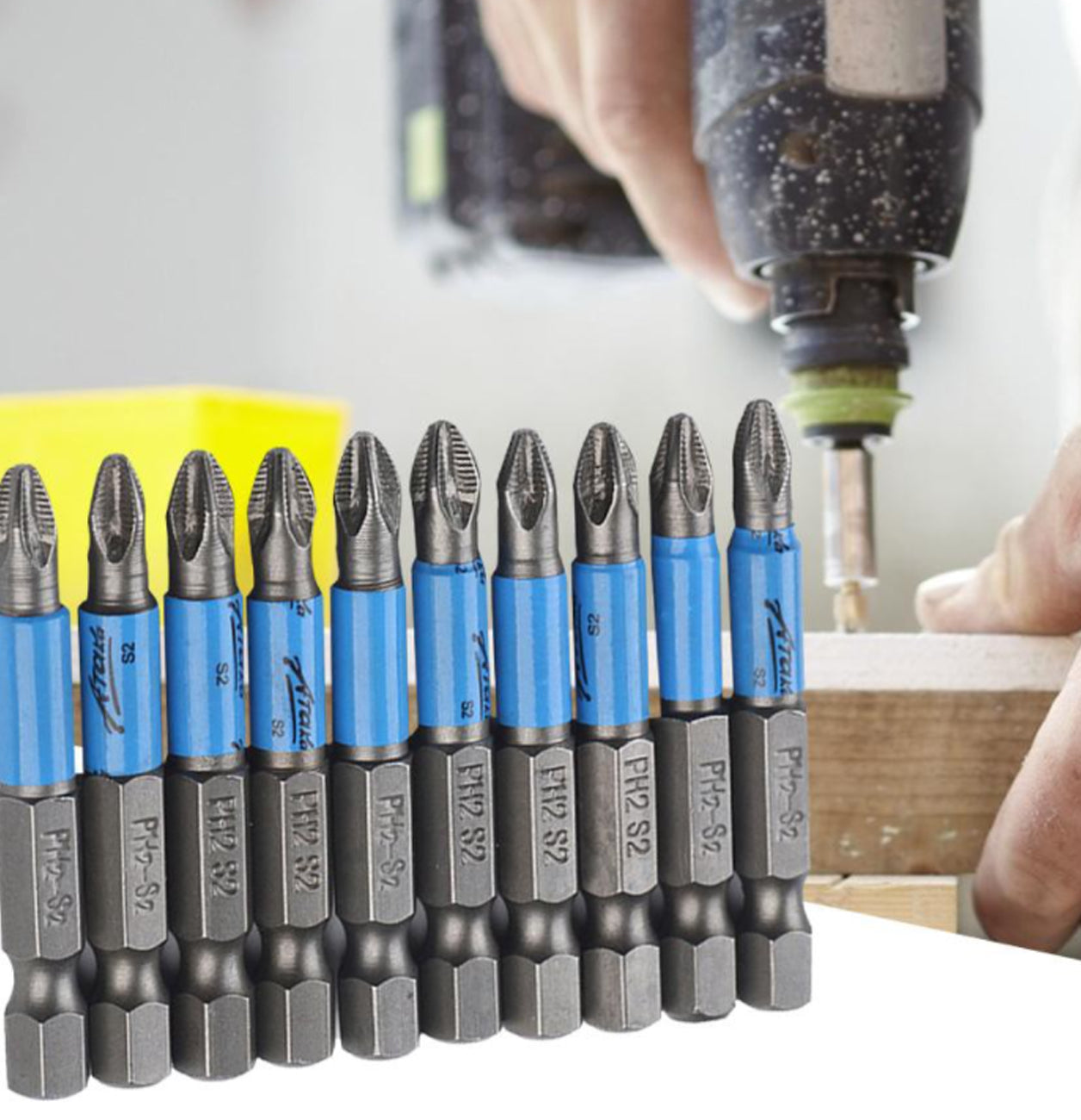 10 bucăți de cap magnetic antiderapant pentru șurubelnițe, 50 mm / 75 mm