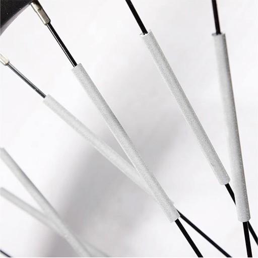 Set 12 ornamente din material reflectorizant pentru spite bicicleta, culoare gri - argintiu-5