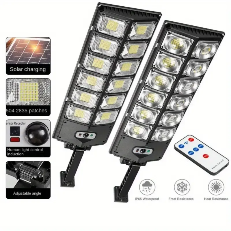 Lampa solara stradala W789A-6 cu 12 casete, 150 W, IP65