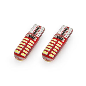 Set becuri auto cu LED CANBUS compatibil T10e W5W 24 SMD SILCA Alb 12V, destinat competitiilor auto sau off-road-0