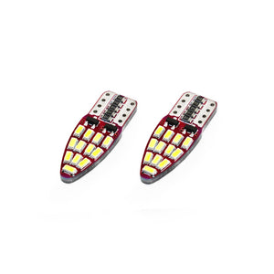 Set becuri auto cu LED CANBUS compatibil T10e W5W 24 SMD Alb 12V, destinat competitiilor auto sau off-road-0