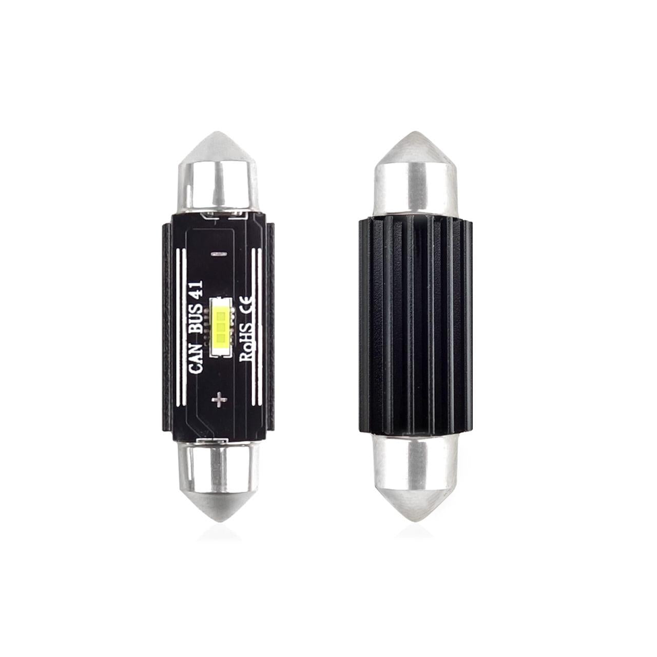 Set becuri auto cu LED CANBUS sofit compatibil C5W 1 SMD 41mm Alb 12/24V, destinat competitiilor auto sau off-road-0