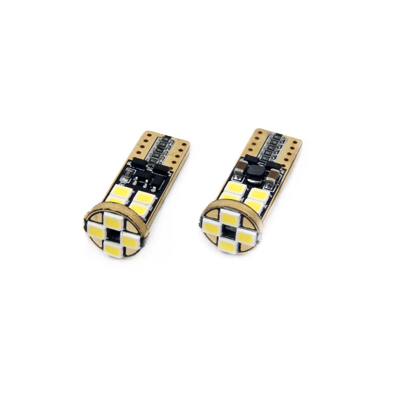 Set becuri auto cu LED CANBUS compatibil T10e W5W 12 SMD Alb 12/24V, destinat competitiilor auto sau off-road-0