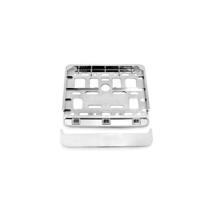 Suport numar inmatriculare cromat pentru scooter 11.4 x 14cm-0