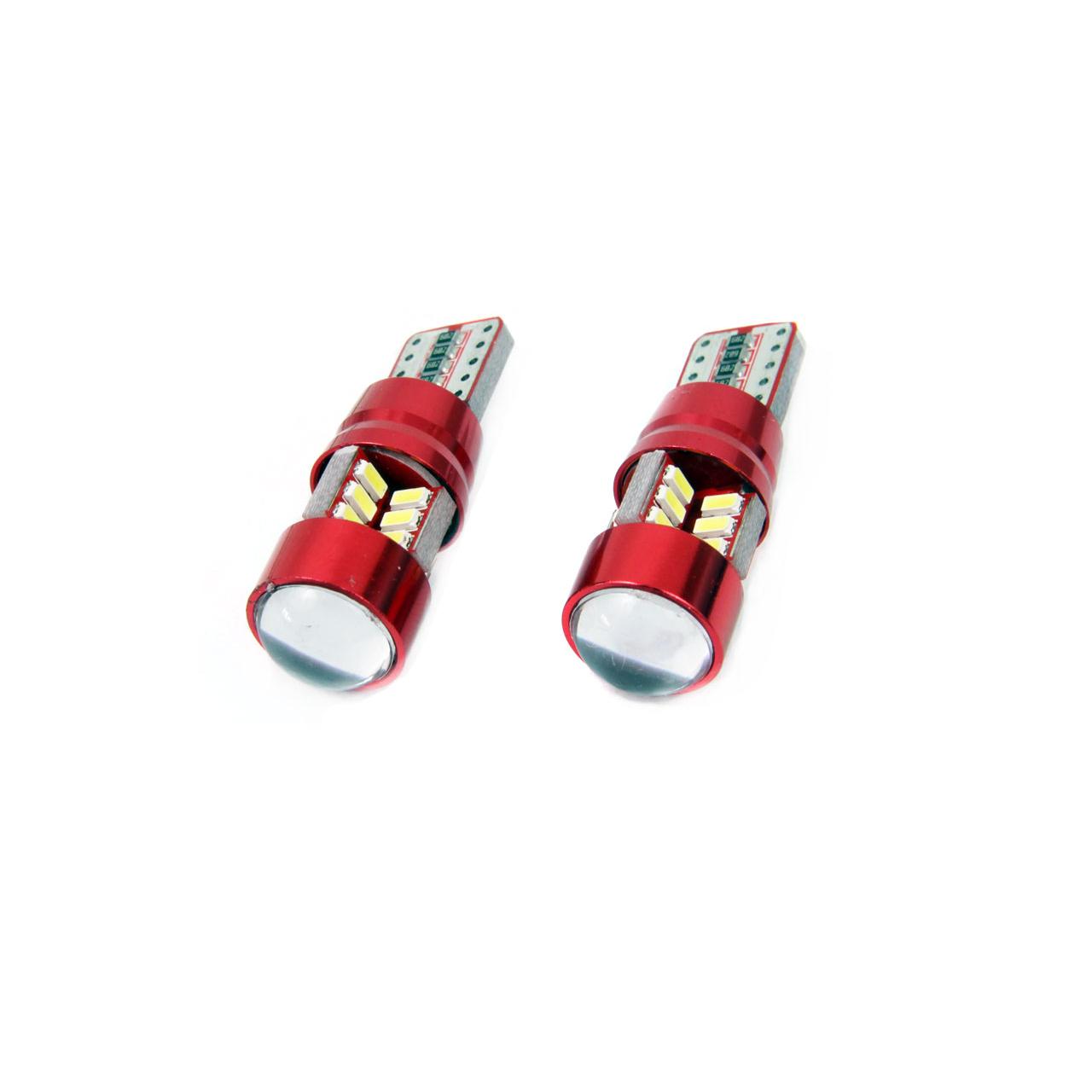 Set becuri auto cu LED CANBUS compatibil T10e W5W 27 SMD Alb 12V/24V, destinat competitiilor auto sau off-road-0