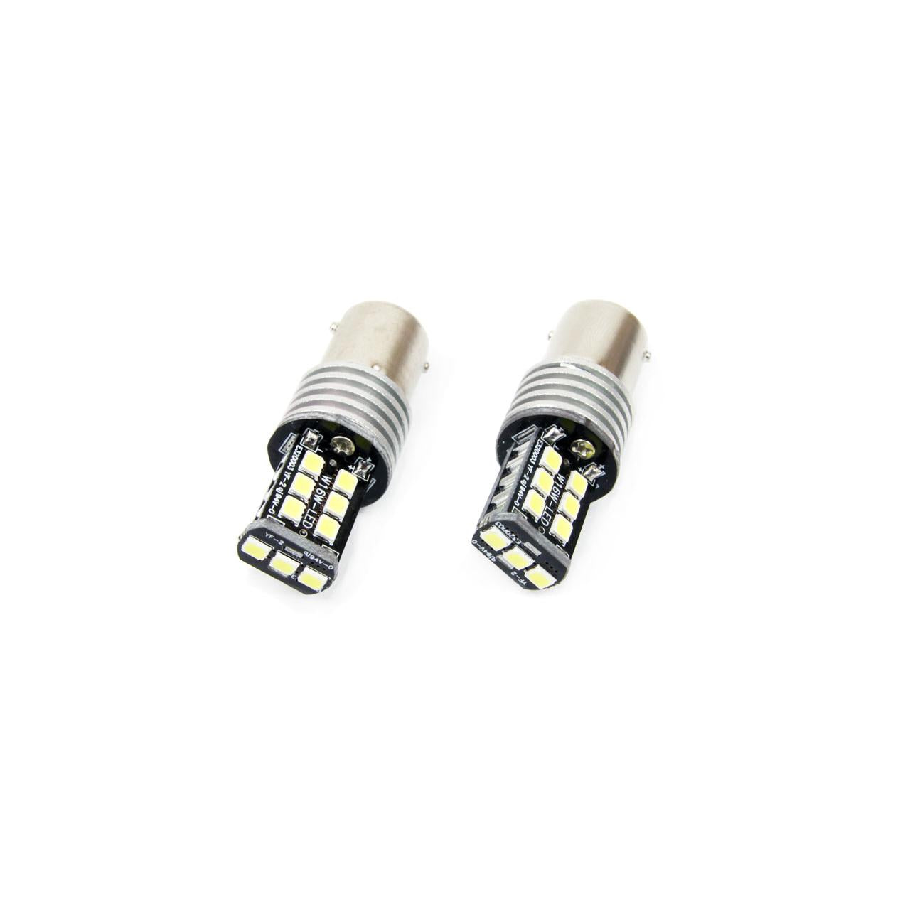 Set becuri auto cu LED CANBUS compatibil P21W BA15S 15 SMD 7.5W Alb 12/24V, destinat competitiilor auto sau off-road-0
