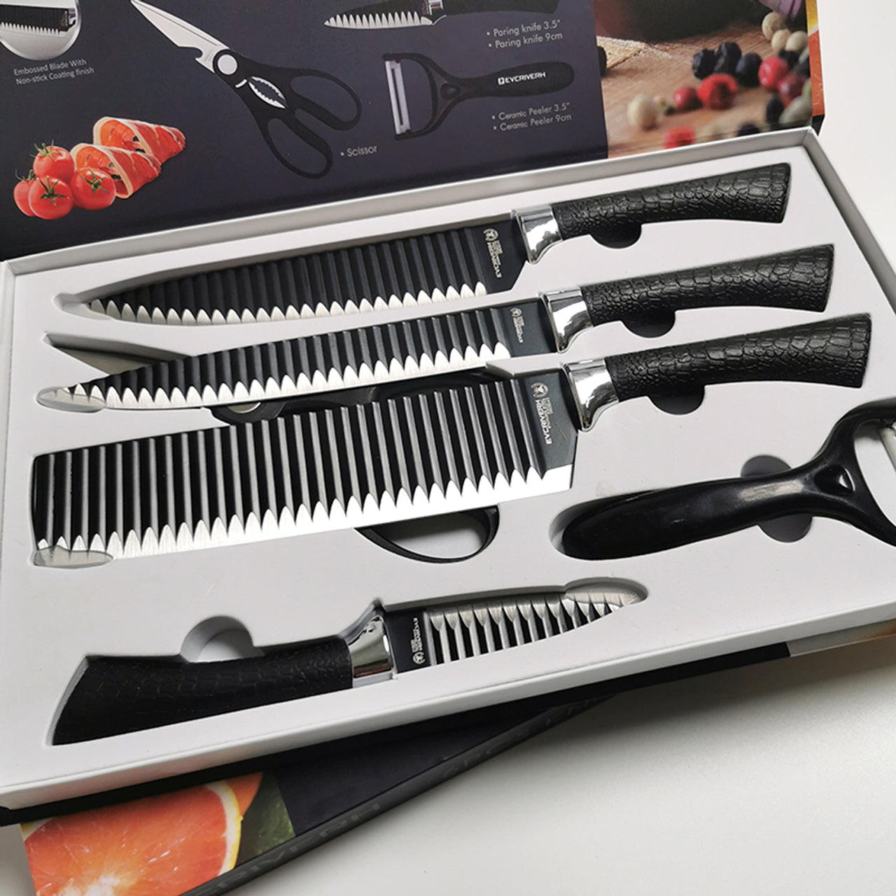 Set de Cuțite 6 Piese - Extrem de Ascuțite, Folosire Zilnică