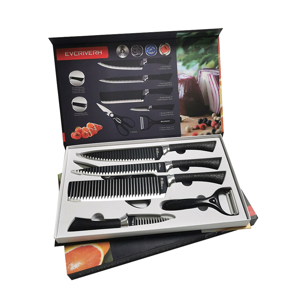 Set de Cuțite 6 Piese - Extrem de Ascuțite, Folosire Zilnică