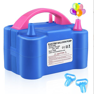 21*14*17cm - Automatic double-hole air outlet electric multi-function 73005 blue balloon pump-0