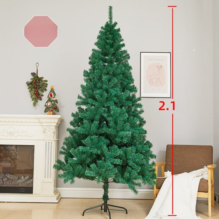 Brad de Craciun artificial cu suport inclus Flippy, 210 cm, 800 ramuri/varfuri, material plastic, suport clasic, fara iluminare, utilizat pentru interior/exterior, verde-1