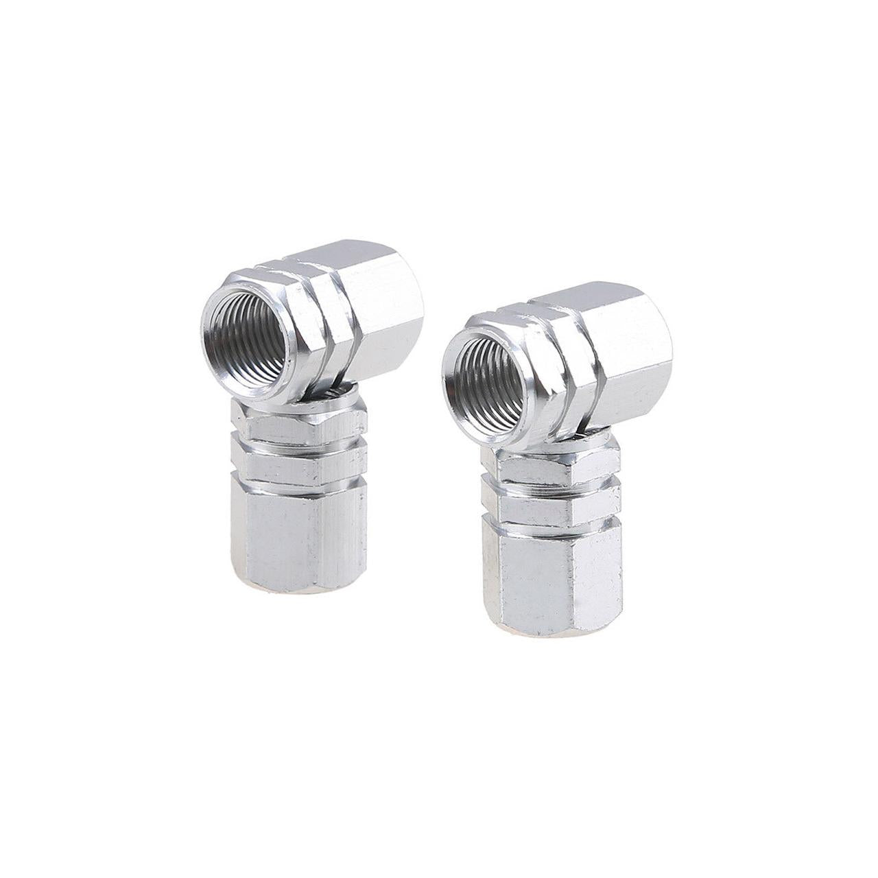 Set capacele auto pentru ventil hexagon argintiu 4 buc-2