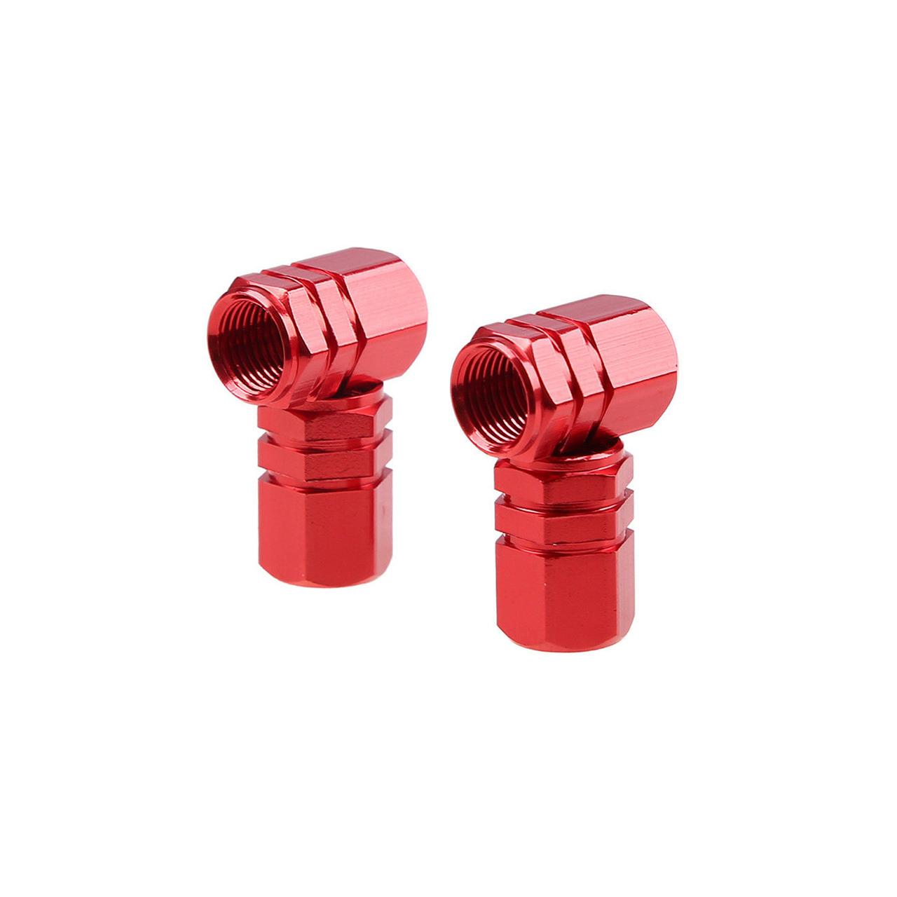 Set capacele auto pentru ventil hexagon rosu 4 buc-2