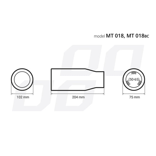 Ornament toba esapament din otel inoxidabil MT 018BC-1