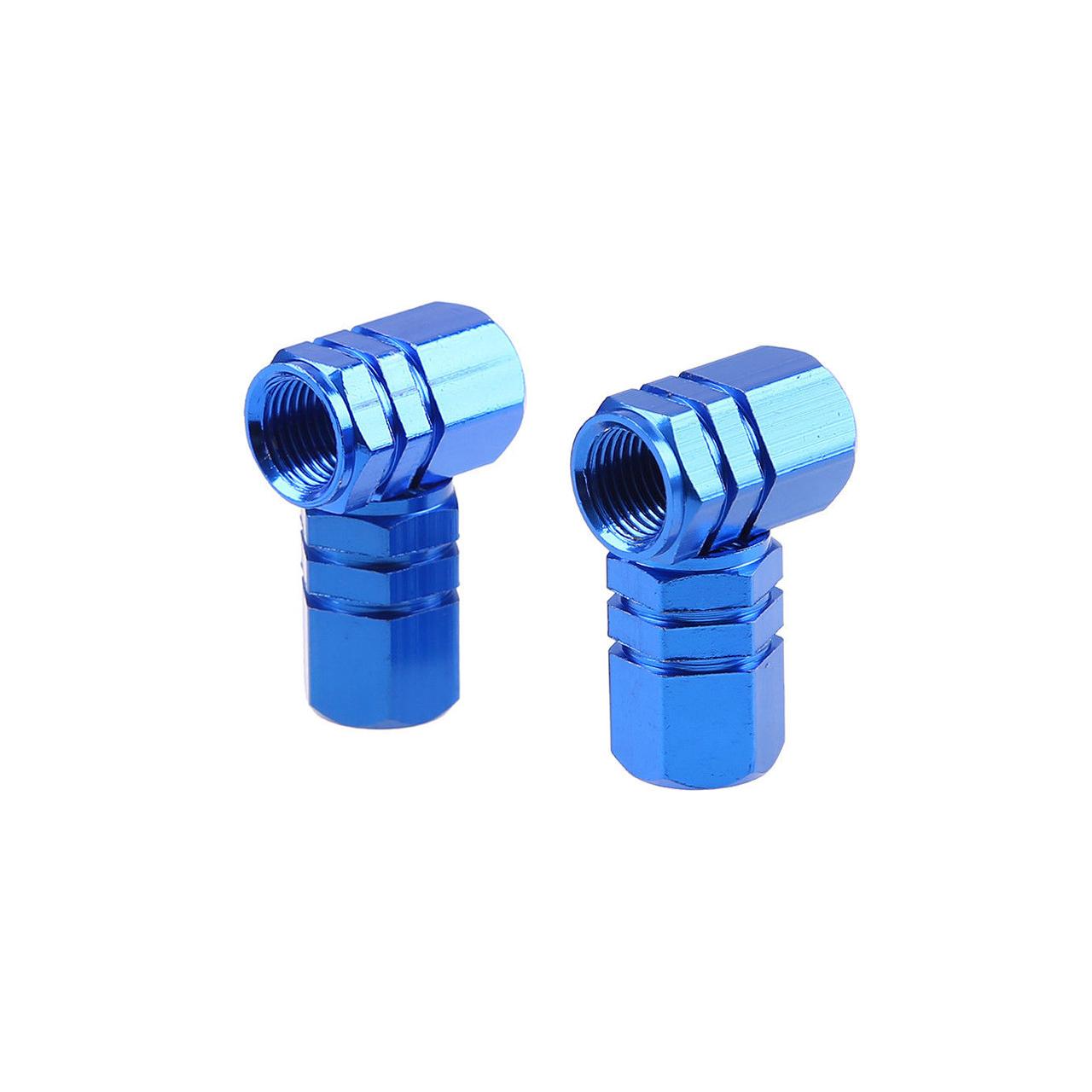 Set capacele auto pentru ventil hexagon albastru 4 buc-2