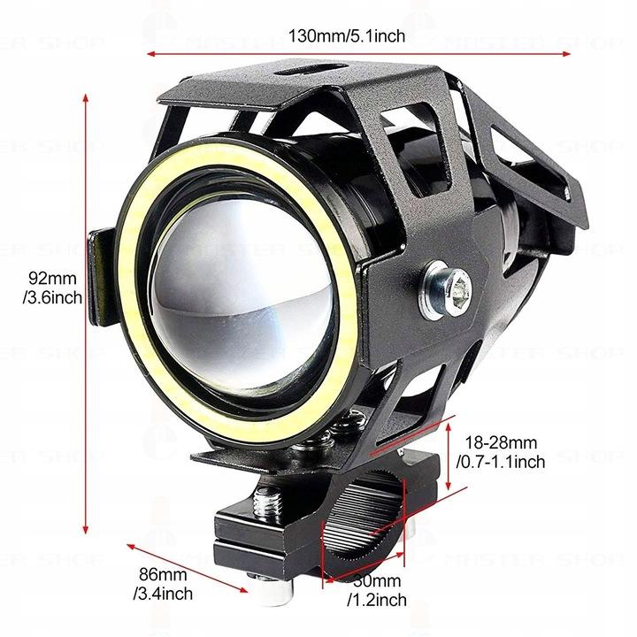 Proiector LED cu Lupa, Angel Eye ALB si Devil Eye RED, alimentare 12V, pentru Off-Road, ATV, SSV, UTV-4