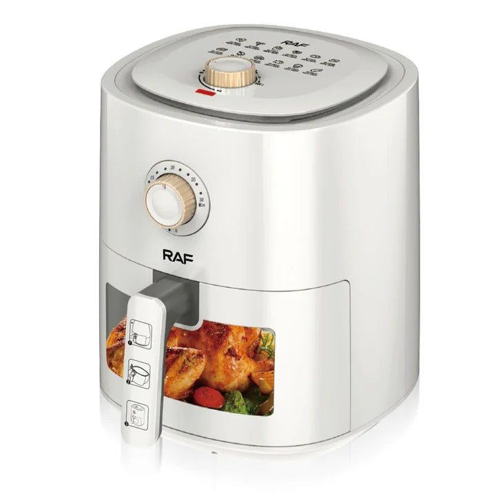 Friteuza cu aer cald - Air Fryer 6L, 2400W RAF + Carte de rețete electronică Cadou