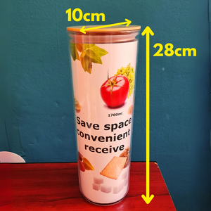 Cutii Depozitare Alimente din Plastic Rezistent cu Capac Ermetic și Design de Bambus - Modele Cilindrice