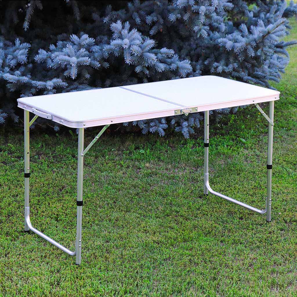 Masa Pliabila din aluminiu cu blat MDF pentru picnic, dimensiune 120 x 60 cm-0