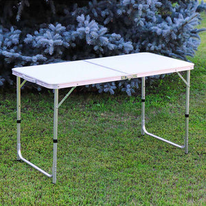 Masa Pliabila din aluminiu cu blat MDF pentru picnic, dimensiune 120 x 60 cm-0