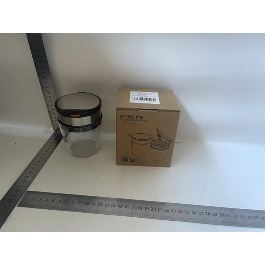 Borcan cu Tocator de Fructe si Legume Incorporat, Flippy, Otel Inoxidabil, Negru-1
