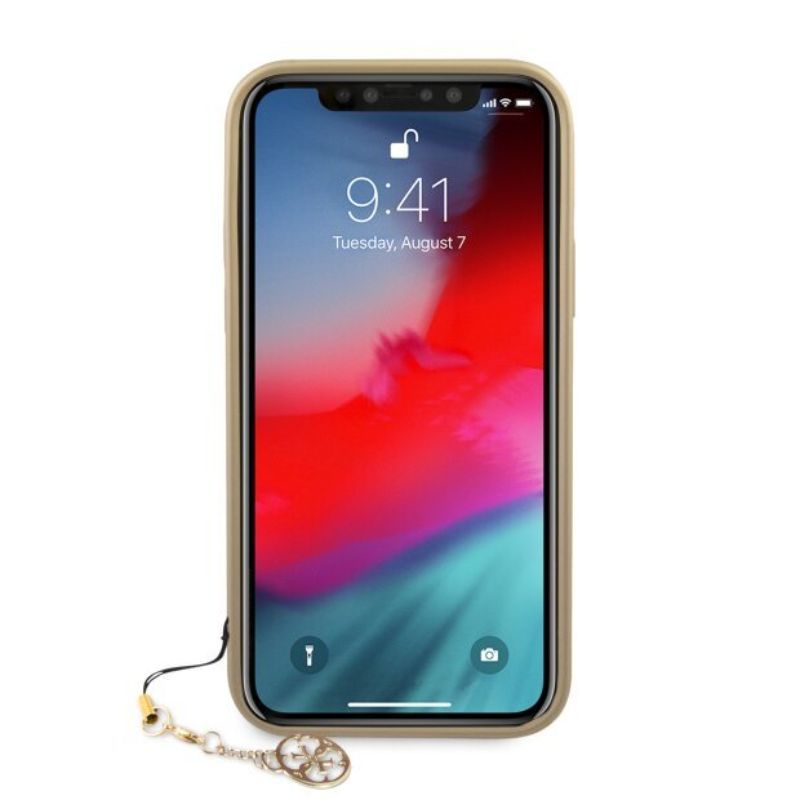 Husă Guess 4G Charms pentru iPhone 12 / 12 Pro – Maro