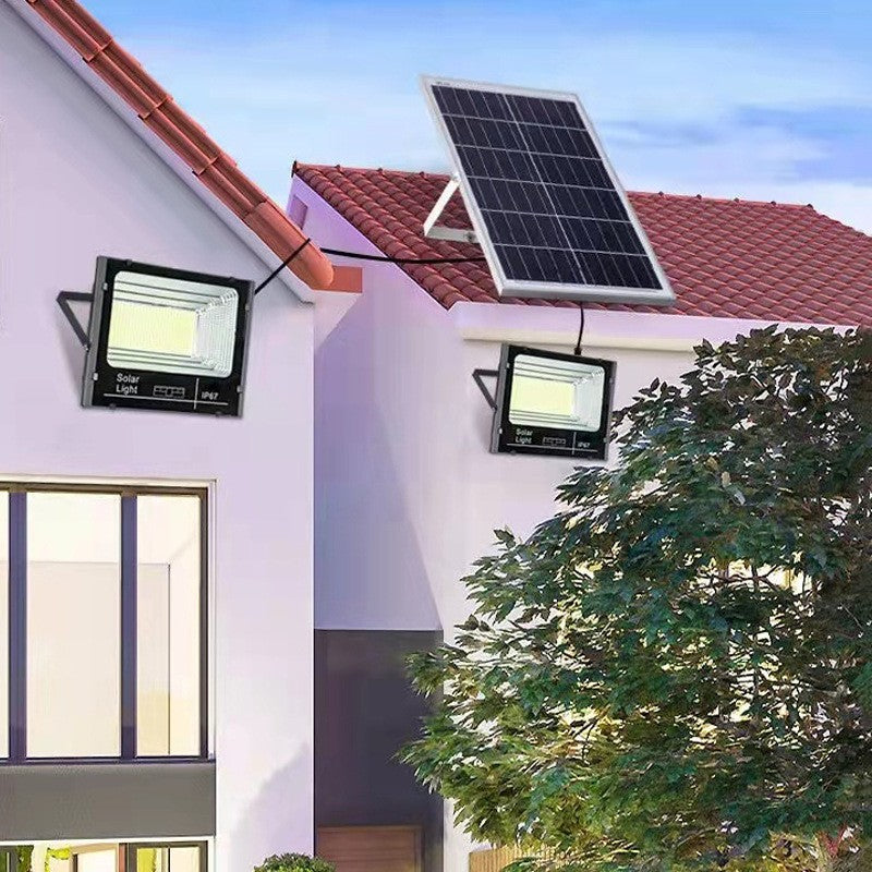 Set 2 proiectoare LED SMD 30W cu incarcare solara Flippy, panou solar, cu telecomanda, suport prindere, material ABS, 1.2AH, 200LED-uri, 13x13.5 cm, negru-2