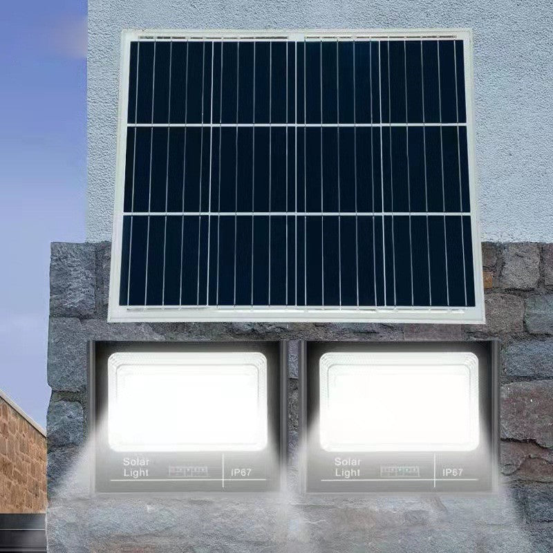 Set 2 proiectoare LED SMD 30W cu incarcare solara Flippy, panou solar, cu telecomanda, suport prindere, material ABS, 1.2AH, 200LED-uri, 13x13.5 cm, negru-3
