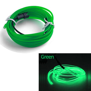 Fir Neon Auto "EL Wire" culoare Verde, lungime 1M, alimentare 12V, droser inclus-0