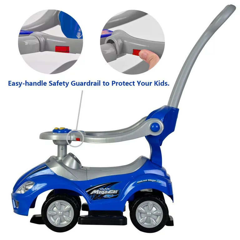 Mașinuță 3 în 1 Fantastică pentru Copii cu Mâner Detașabil