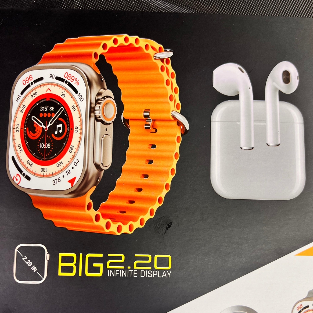 Set Cadou Smartwatch - YY02, 7 Brățări, Încărcător Wireless și Căști Bluetooth