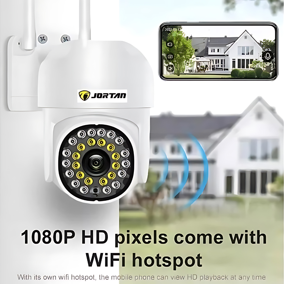 Set 4x Camera de Securitate WiFi Jortan JT-8161QJ - Viziune Nocturnă 30M, 1080P, Alerta Human-ID cu LED-uri Active+4 carduri de 32gb