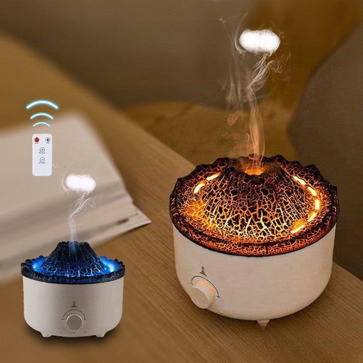 Umidificator de tip vulcan, Flippy, cu aromaterapie, cu telecomanda, 560 ml, model V21B, alb-2