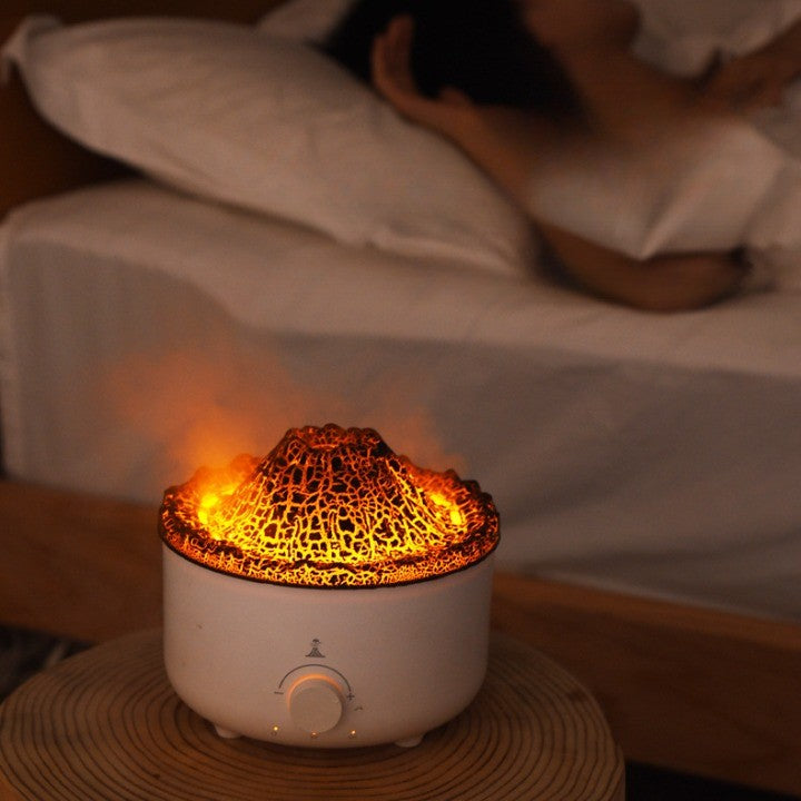 Umidificator de tip vulcan, Flippy, cu aromaterapie, cu telecomanda, 560 ml, model V21B, alb-3