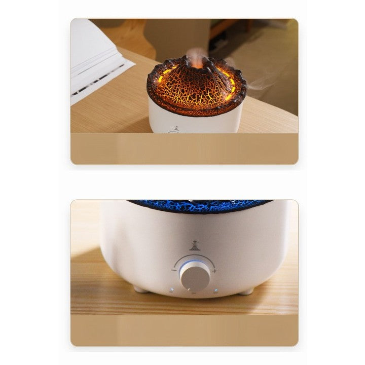 Umidificator de tip vulcan, Flippy, cu aromaterapie, cu telecomanda, 560 ml, model V21B, alb-5