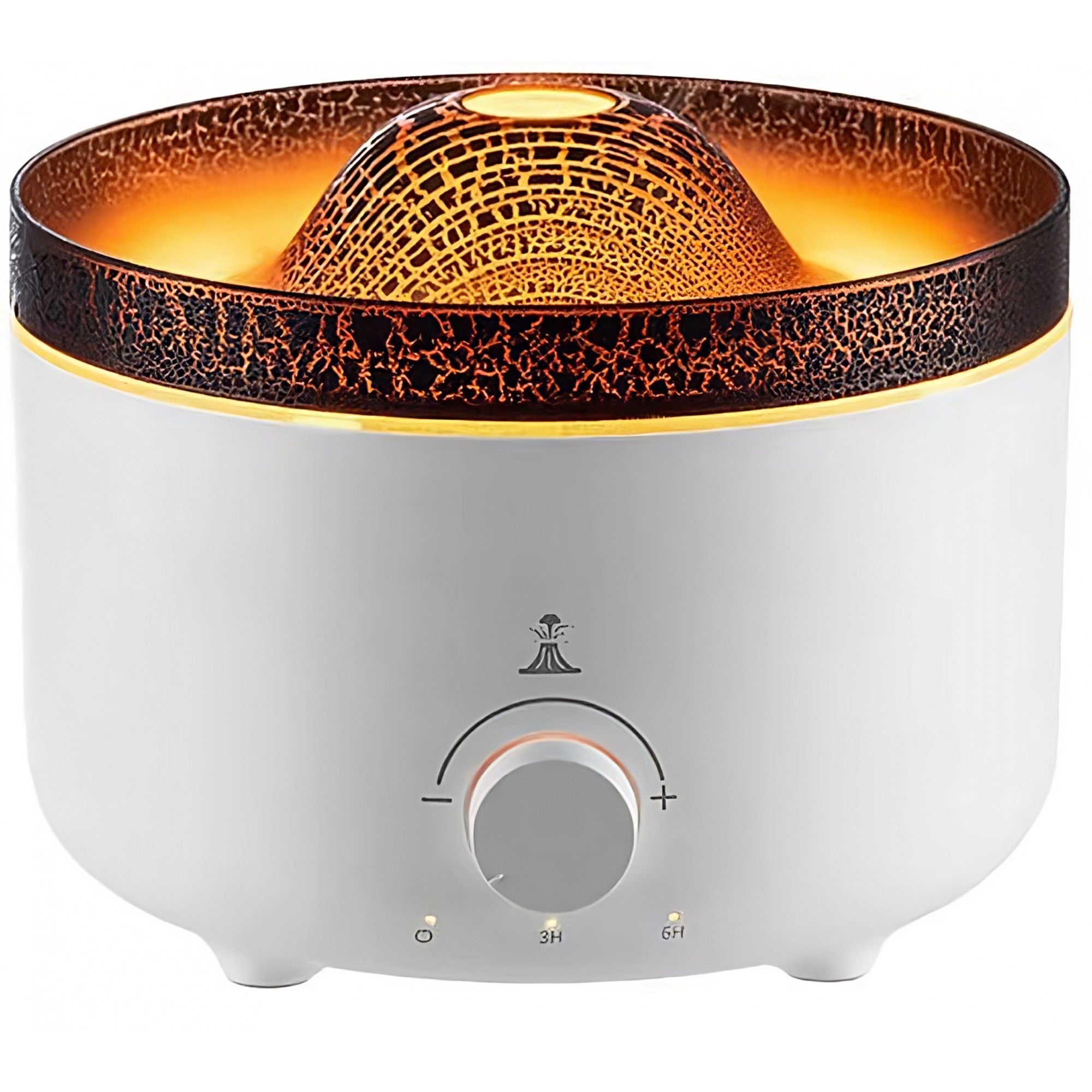 Umidificator de tip vulcan, Flippy, cu aromaterapie, cu telecomanda, 560 ml, model V21A, alb-0