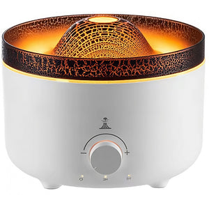 Umidificator de tip vulcan, Flippy, cu aromaterapie, cu telecomanda, 560 ml, model V21A, alb-0